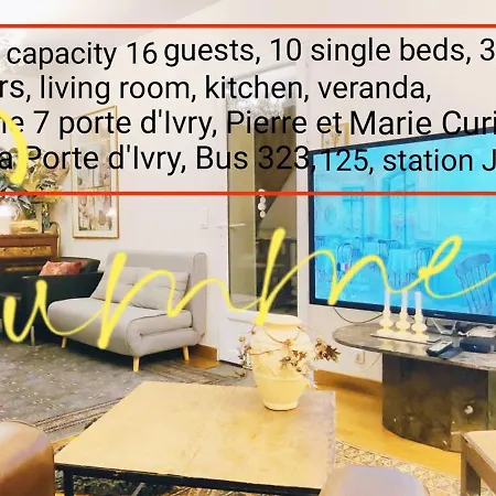 Holiday home Authentic House Entier 1920's House, For Groups, Metro Line 7 Station Pierre Et Marie Curie, Porte D'ivry Paris